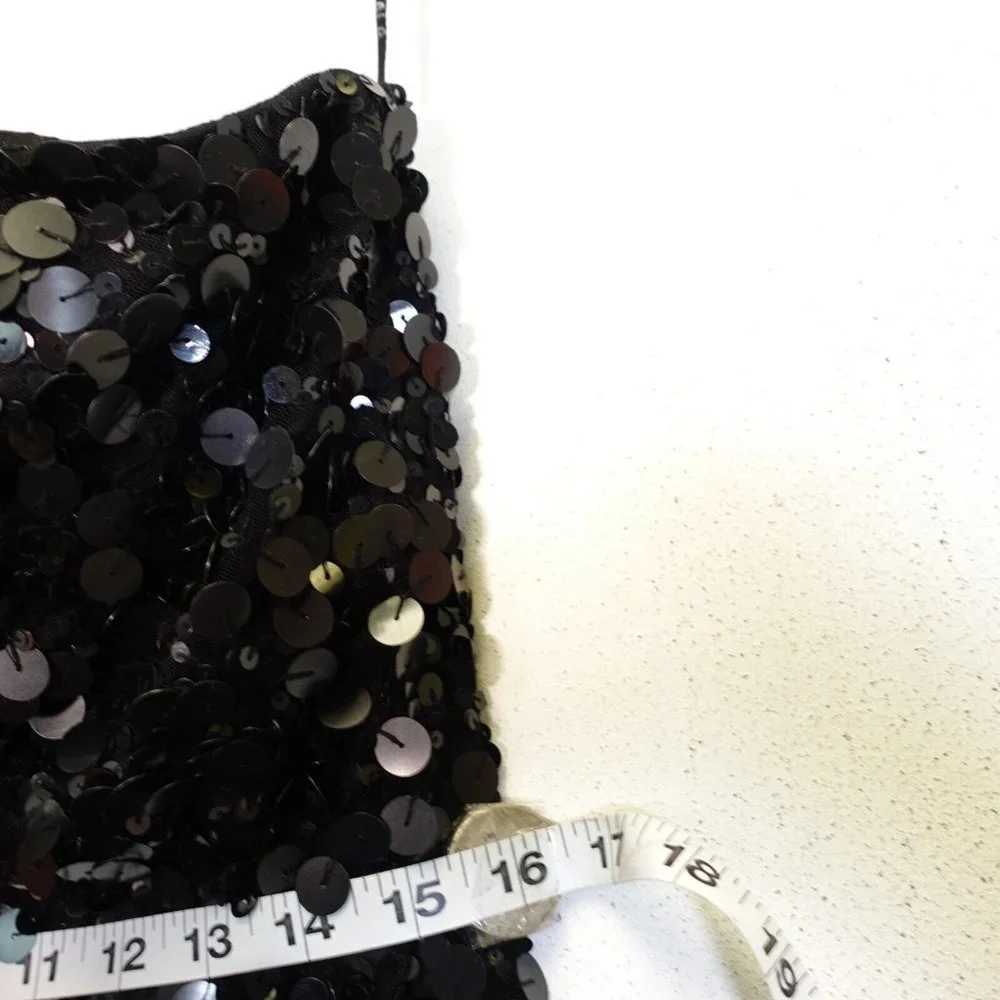 Scala Dress Small Black Mini Bodycon One Shoulder Sequin Party Evening Allover - Picture 6 of 11